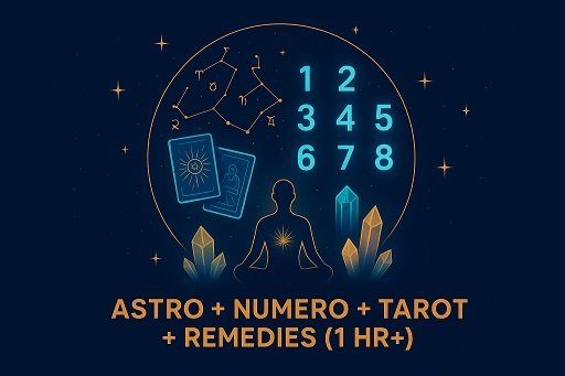 Astrology + Numerology + Tarot + Remedies (1 Hr+)